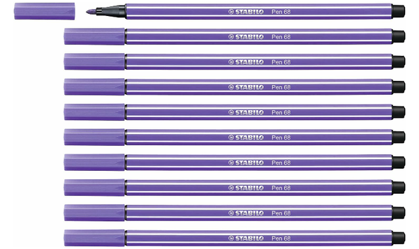 Premium Fibre-Tip Pen - STABILO Pen 68 - Assorted Colours - Packs of 10