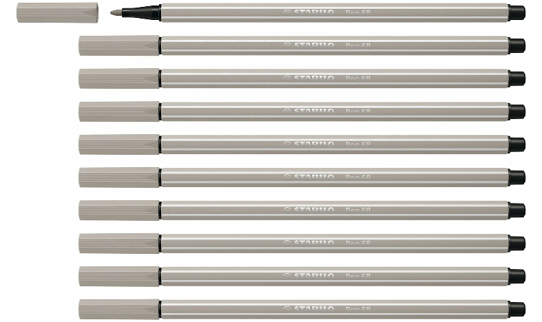 Premium Fibre-Tip Pen - STABILO Pen 68 - Assorted Colours - Packs of 10