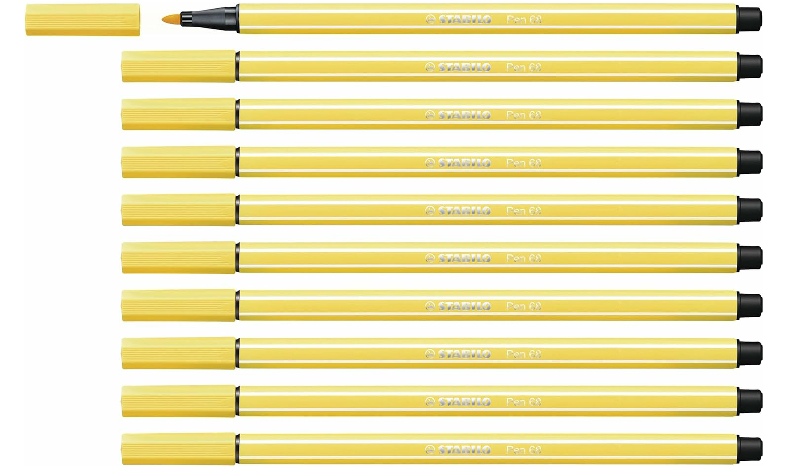 Premium Fibre-Tip Pen - STABILO Pen 68 - Assorted Colours - Packs of 10