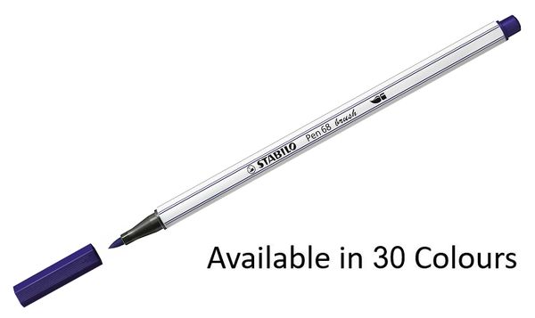 Premium Fibre-Tip Pen with Brush Tip - STABILO Pen 68 Brush - Assorted Pack Sizes & Colours
