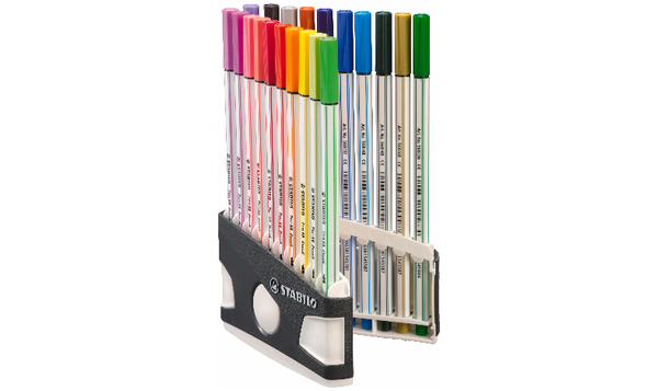 Premium Fibre-Tip Pen with Brush Tip - STABILO Pen 68 brush - ARTY - ColorParade - Pack of 20 - Assorted Colours