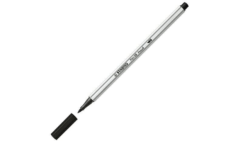 Premium Fibre-Tip Pen with Brush Tip - STABILO Pen 68 brush - Tin of 15 - Assorted Colours