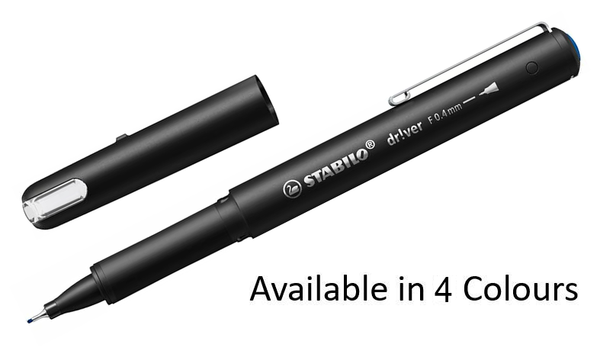 Premium Fineliner - STABILO dr!ver - Fine - Assorted Pack Sizes & Colours