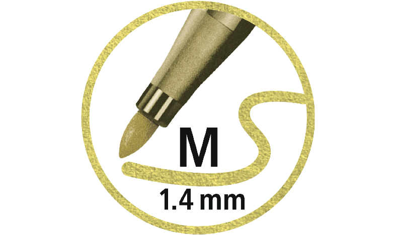 Premium Metallic Fibre-Tip Pen - STABILO Pen 68 metallic - Pack of 6 - Assorted Colours