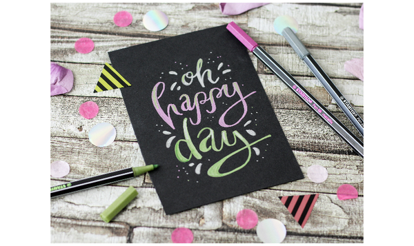 Premium Metallic Fibre-Tip Pen - STABILO Pen 68 metallic - Tin of 8 - Assorted Colours with Hanging Loop