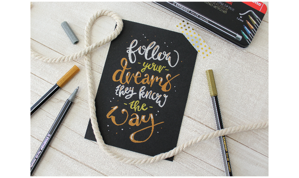 Premium Metallic Fibre-Tip Pen - STABILO Pen 68 metallic - Tin of 8 - Assorted Colours with Hanging Loop