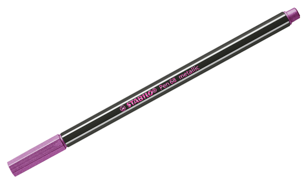 Premium Metallic Fibre-Tip Pen - STABILO Pen 68 metallic - Pack of 6 - Assorted Colours
