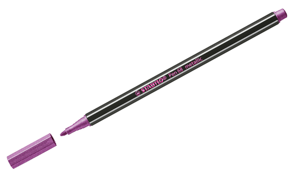 Premium Metallic Fibre-Tip Pen - STABILO Pen 68 metallic - Pack of 6 - Assorted Colours