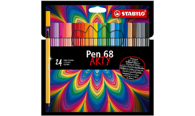 Premium Fibre-Tip Pen - STABILO Pen 68 - ARTY - Pack of 24 - Assorted Colours