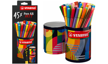 Premium Fibre-Tip Pen - STABILO Pen 68 - ARTY - Tin of 45 - Assorted Colours