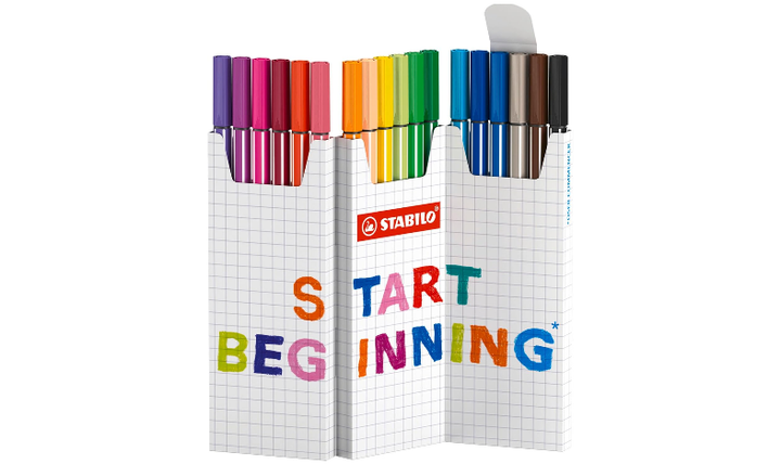 Premium Fibre-Tip Pen - STABILO Pen 68 - Zigzag Deskset of 18 - Assorted Colours
