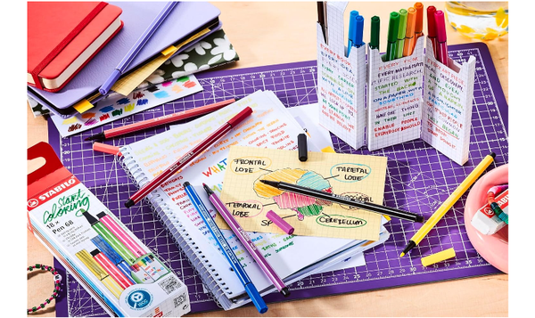 Premium Fibre-Tip Pen - STABILO Pen 68 - Zigzag Deskset of 18 - Assorted Colours