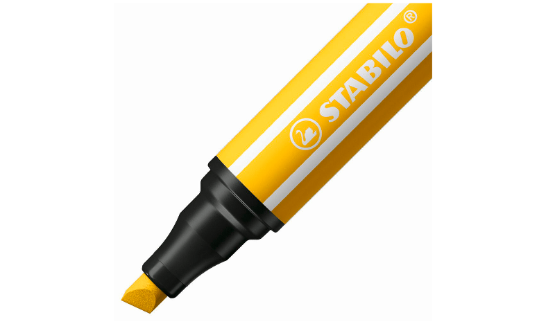 Premium Fibre-Tip Pen with Chisel Tip - STABILO Pen 68 MAX - ARTY - Pack of 6 - Assorted Colours