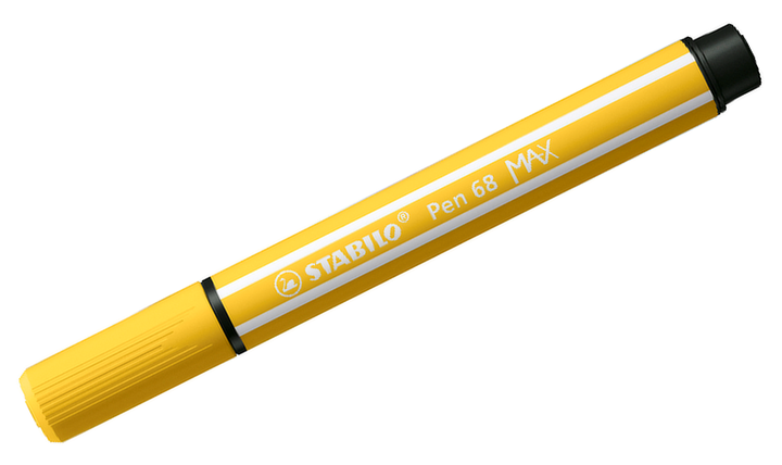 Premium Fibre-Tip Pen with Chisel Tip - STABILO Pen 68 MAX - ARTY - Pack of 6 - Assorted Colours