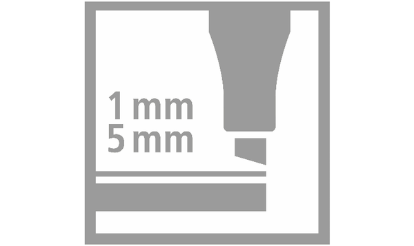 Premium Fibre-Tip Pen with Chisel Tip - STABILO Pen 68 MAX - ARTY - Pack of 6 - Assorted Colours