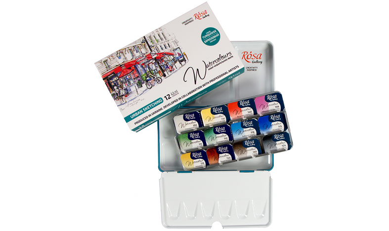 Rosa Watercolour Full Pan Urban Sketching Set of 12