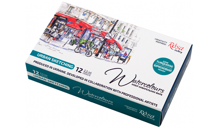 Rosa Watercolour Full Pan Urban Sketching Set of 12