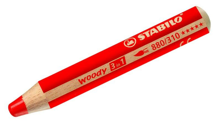 Multi-Talented Pencil - STABILO woody 3 in 1 - ARTY - Pack of 18 - Assorted Colours with Sharpener and Paint Brush