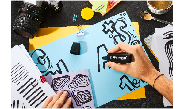 Highlighter - STABILO BOSS ORIGINAL NatureCOLORS - Pack of 4 - Mud Green, Sienna, Umber, Black