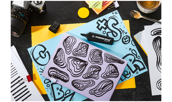 Highlighter - STABILO BOSS ORIGINAL NatureCOLORS - Pack of 4 - Mud Green, Sienna, Umber, Black