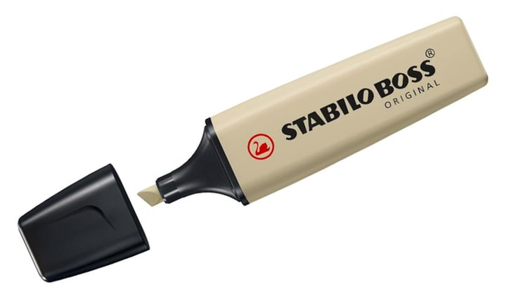 Highlighter - STABILO BOSS ORIGINAL NatureCOLORS - Pack of 6 - Beige, Warm Grey, Earth Green, Sienna, Mud Green, Umber