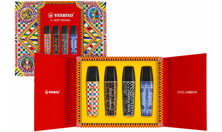 STABILO Highlighter BOSS ORIGINAL x DOLCE&amp;GABBANA - Premium Box of 4 - Limited Edition