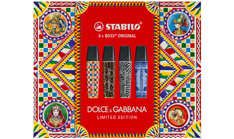STABILO Highlighter BOSS ORIGINAL x DOLCE&amp;GABBANA - Premium Box of 4 - Limited Edition