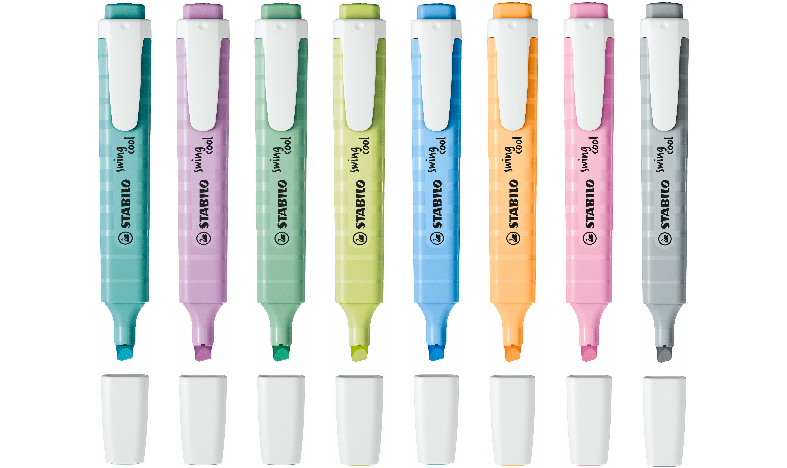 Highlighter - STABILO swing cool Pastel - Pack of 8 - Assorted Colours