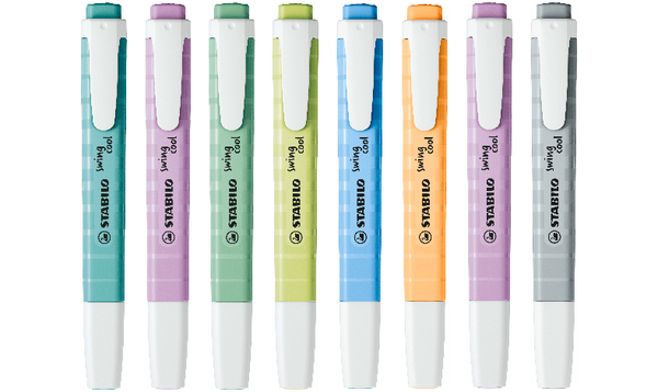 Highlighter - STABILO swing cool Pastel - Pack of 8 - Assorted Colours