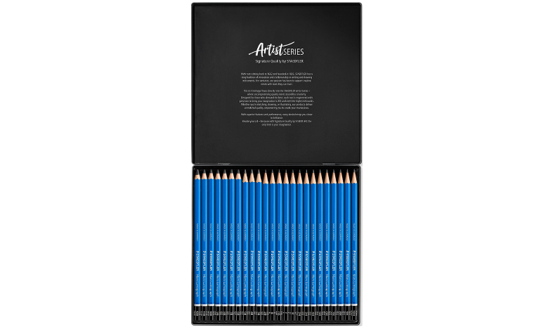 STAEDTLER Mars Lumograph Sketching &amp; Drawing Pencils Tin of 24 Assorted