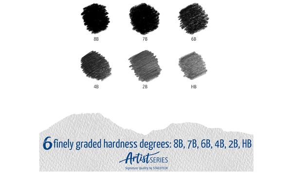 STAEDTLER Mars Lumograph Sketching & Drawing Pencils Tin of 6 Assorted