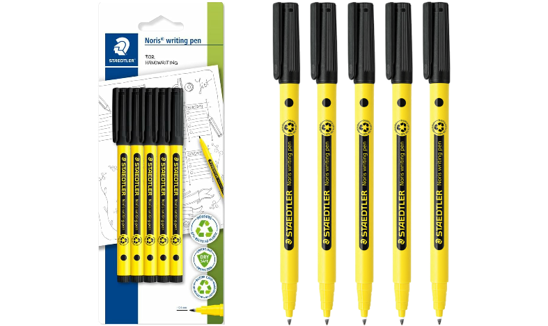 STAEDTLER Noris Handwriting Pen Black Pack of 5