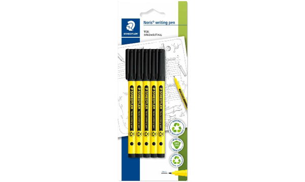 STAEDTLER Noris Handwriting Pen Black Pack of 5