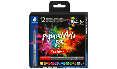 STAEDTLER Pigment Arts Brush Pen Set of 12 Basic