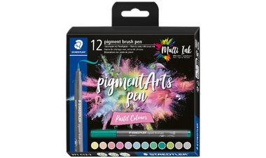 STAEDTLER Pigment Arts Brush Pen Set of 12 Pastel
