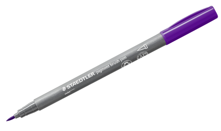STAEDTLER Pigment Arts Brush Pen Set of 6 Blues &amp; Violets