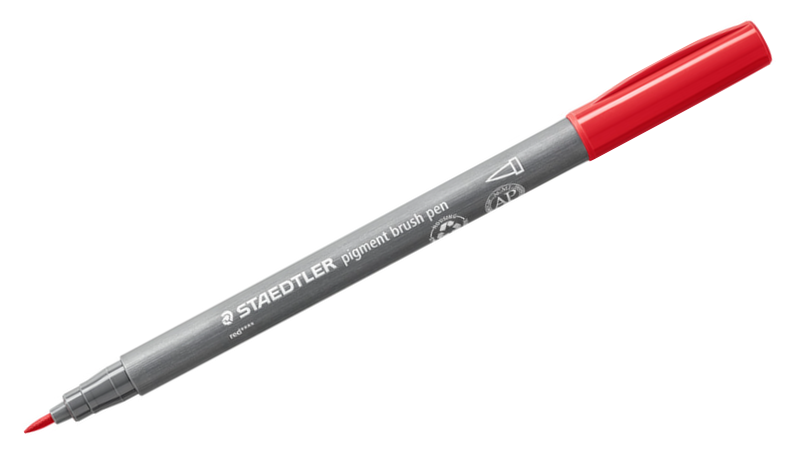 STAEDTLER Pigment Arts Brush Pen Set of 6 Pinks &amp; Reds