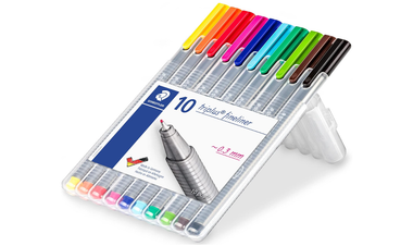 STAEDTLER Triplus Fineliner Pen Assorted Box of 10 334SB10