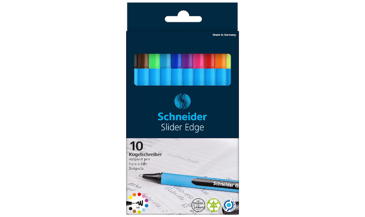 Schneider Slider Edge Ballpoint Pens XB Pack of 10 Assorted Colours