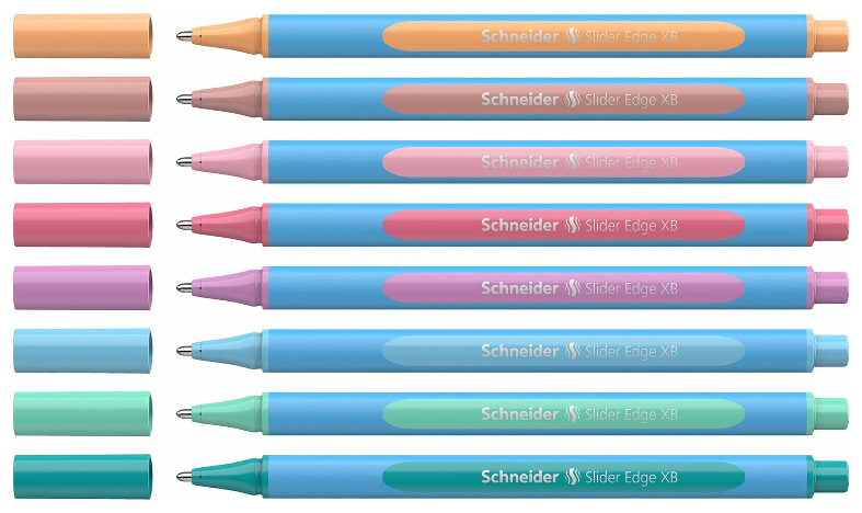 Schneider Slider Edge XB Ballpoint Pen Pastel Set of 8 Assorted