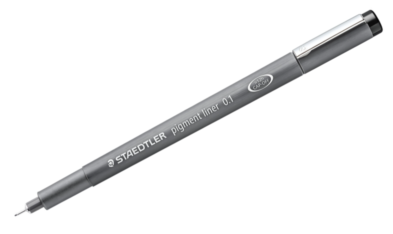 STAEDTLER 308 Pigment Liner Pen Assorted Deskset of 6