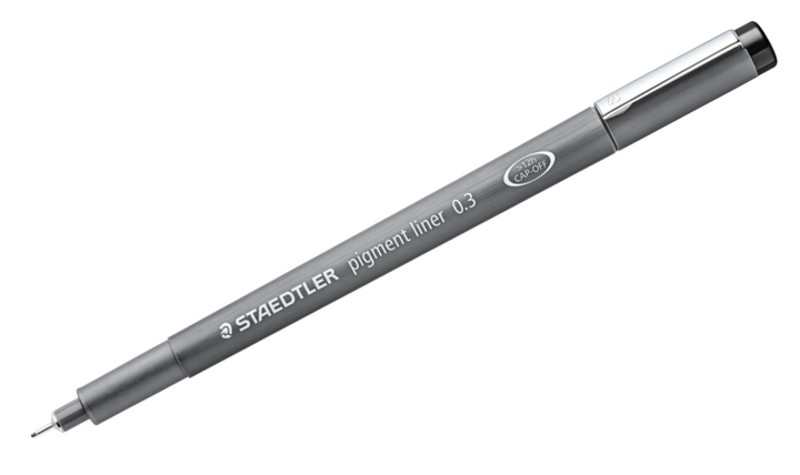 STAEDTLER 308 Pigment Liner Pen Assorted Deskset of 8