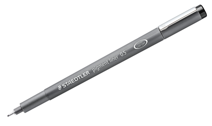 STAEDTLER 308 Pigment Liner Pen Assorted Deskset of 6
