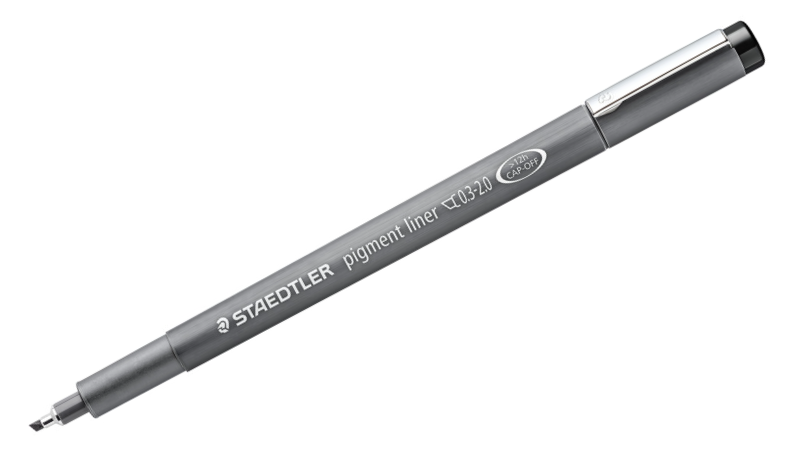STAEDTLER 308 Pigment Liner Pen Assorted Deskset of 8