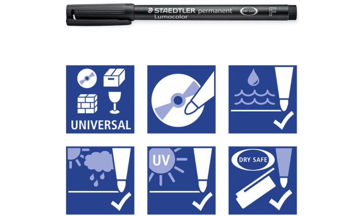 STAEDTLER Lumocolor Permanent Marker Pen Fine Wallet of 4