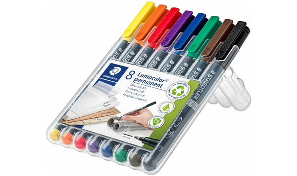 STAEDTLER Lumocolor Permanent Marker Pen Fine Wallet of 8