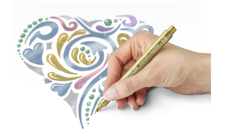 STAEDTLER Metallic Marker Pen Assorted Pack of 2 (Gold &amp; Silver)