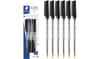 STAEDTLER Stick 430 Ballpoint Pen Medium Set of 6 Black
