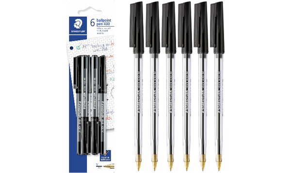 STAEDTLER Stick 430 Ballpoint Pen Medium Set of 6 Black
