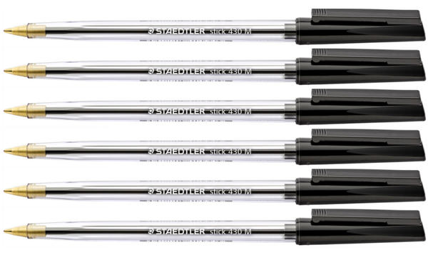 STAEDTLER Stick 430 Ballpoint Pen Medium Set of 6 Black